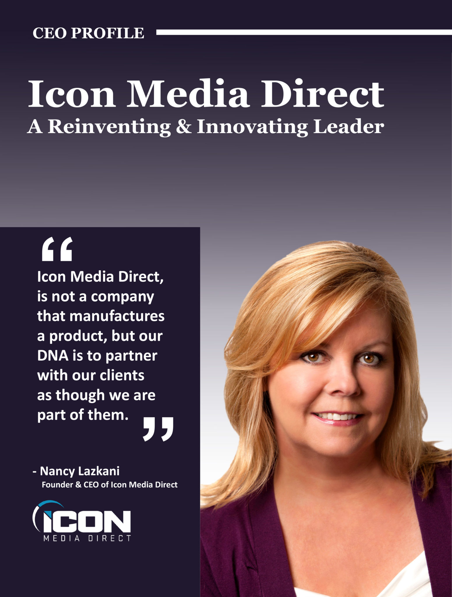 Nancy Lazkani Named a Top 20 Dynamic CEO Icon Media Direct