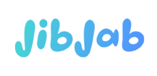 "JibJab" text, displayed in a stylized, gradient blue font.