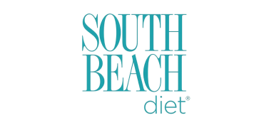 "South Beach Diet" logo; displays text; on black background.